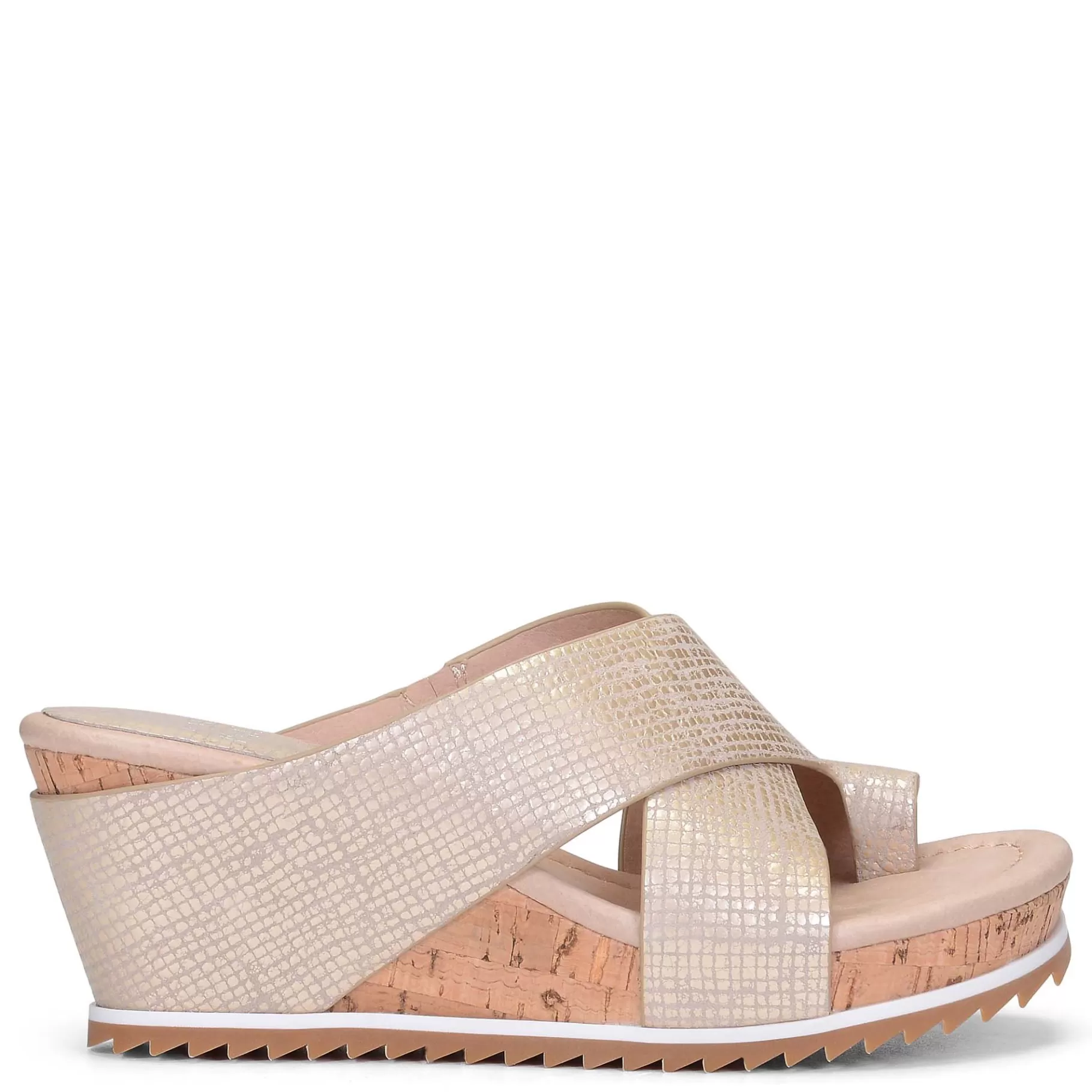 Shop Donald Pliner SISU MED WEDGE Platino / Cork